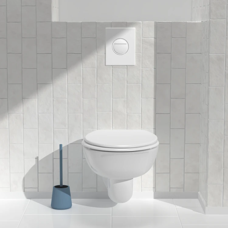 Brosse WC avec porte-brosse en grès céramique