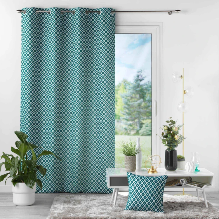 Rideau Jacquard motif losange