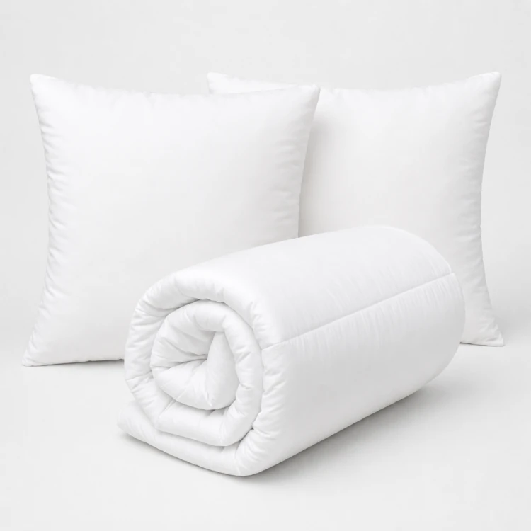 Lot couette chaude premium anti-acariens + 2 oreillers respirant