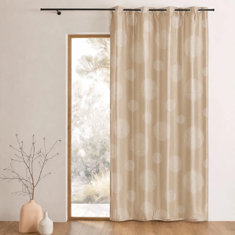 Rideau ameublement en Taffetas imprimé Argent