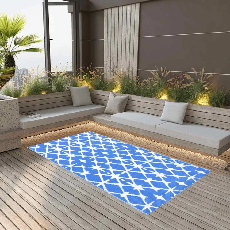 Tapis d’extérieur motif graphique tissé