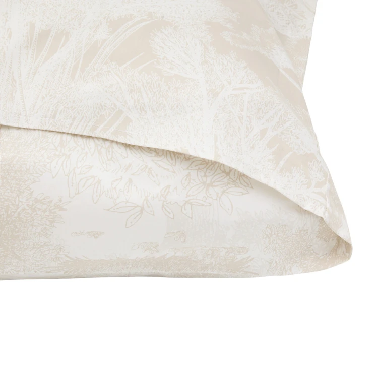 Conjunto de cama de 3 peças em algodão reversível com padrão «toile de Jouy»