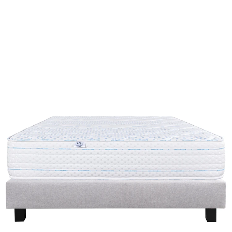 Bettenset mit 24 cm Memory-Schaum-Matratze + beigem Lattenrost + Kissen + Bettdecke