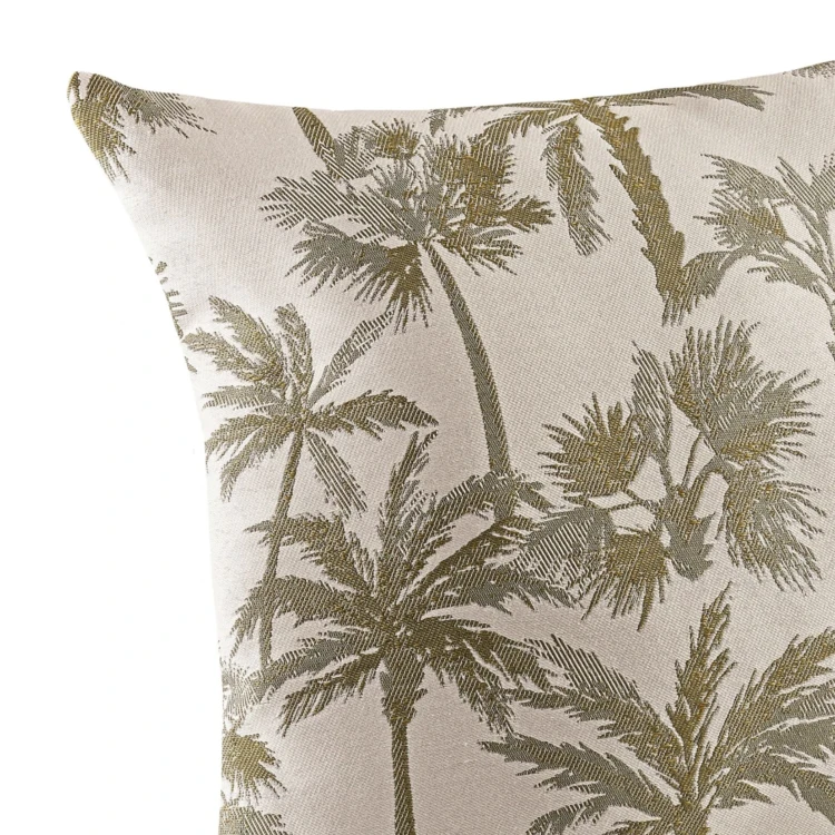 Coussin motif palmier tissé