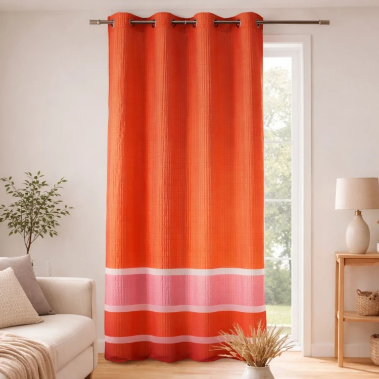 Voilage satiné rayures horizontales