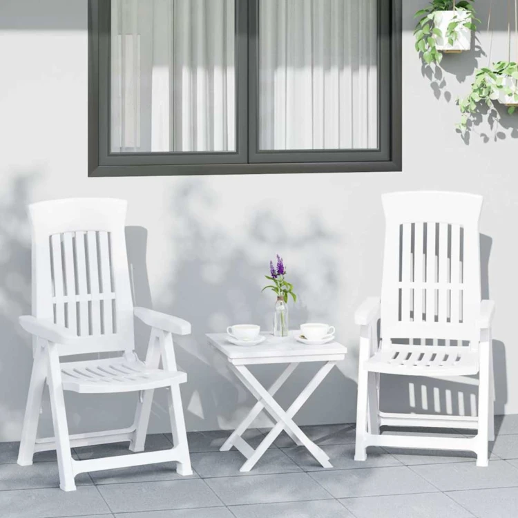 Lot de 2 chaises de jardin inclinables pliantes