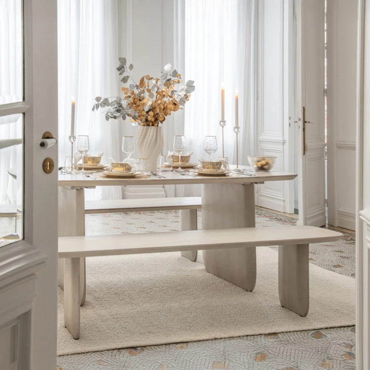 Banc en bois d'acacia