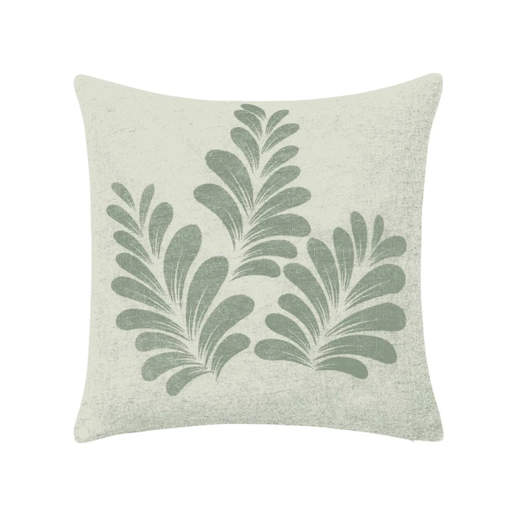 Coussin polylin imprimé feuillage