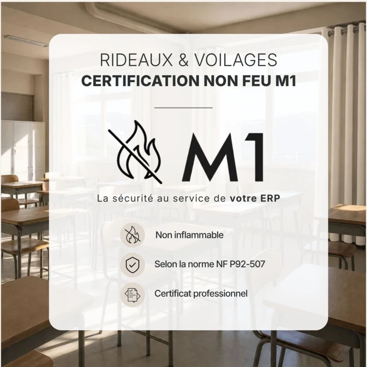 Rideau occultant ignifugé M1 non feu