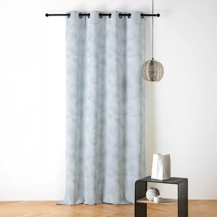 Rideau jacquard motif soleil à oeillets