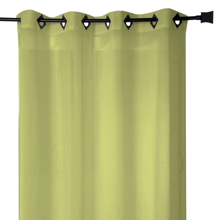 Voilage en Etamine Légère Unie à Oeillets Carrés