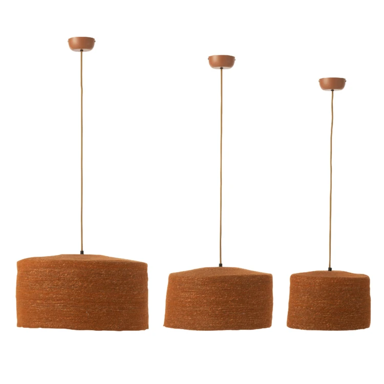 Lot de 3 suspensions en jonc