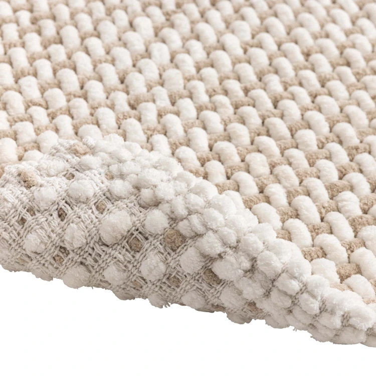 Tapis de bain en polycoton chenille ultra-absorbant