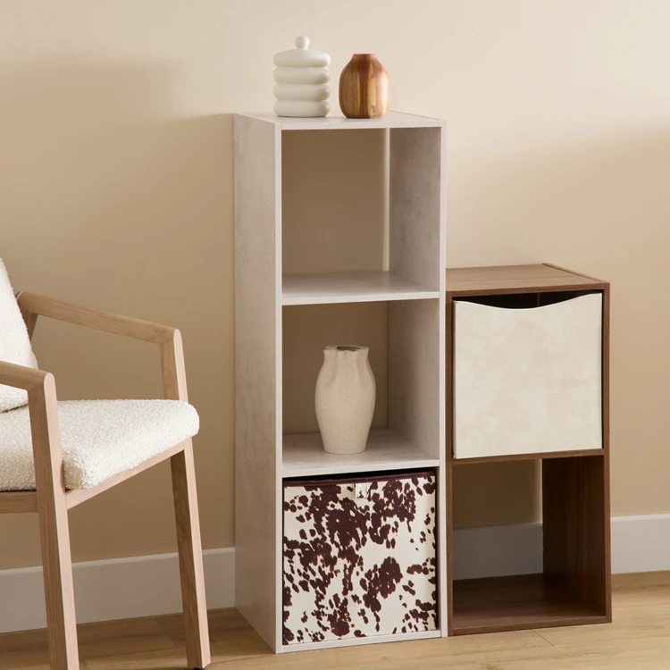 Etagère 2 cases en panneau de particules effet bois