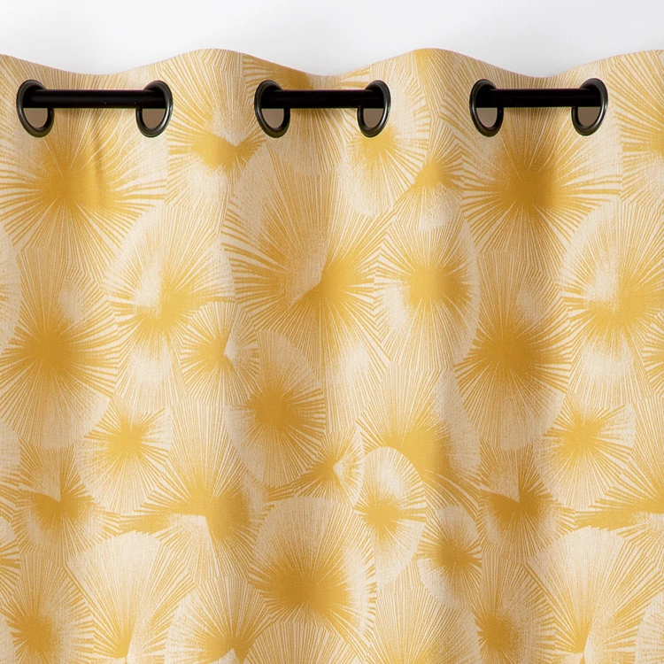 Rideau jacquard motif soleil à oeillets