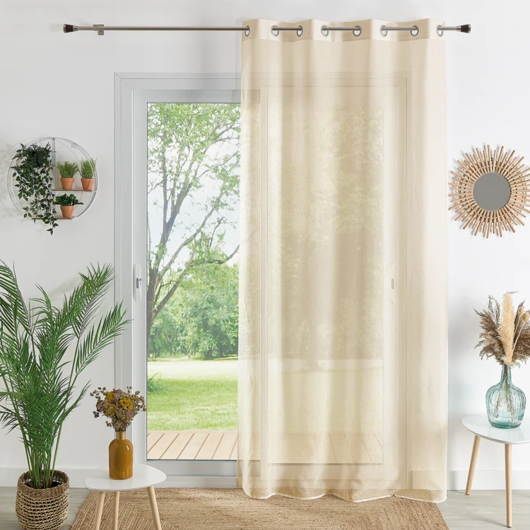 Voilage uni à oeillets grande largeur