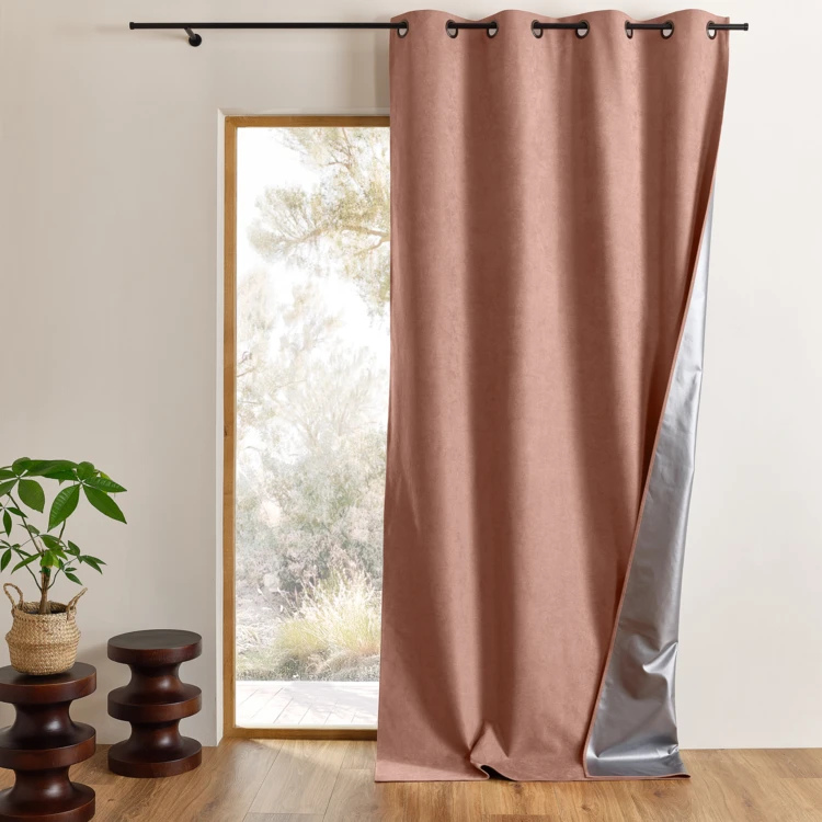 Cortina térmica 100% opaca con ojales y reflector de calor