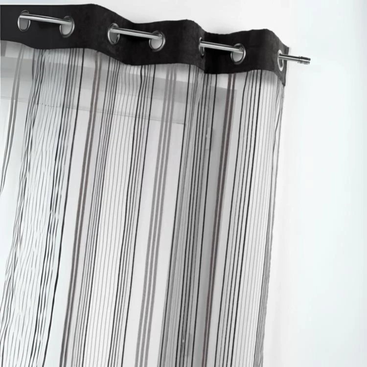 Cortina de Organza Rayada con Paramento Ante