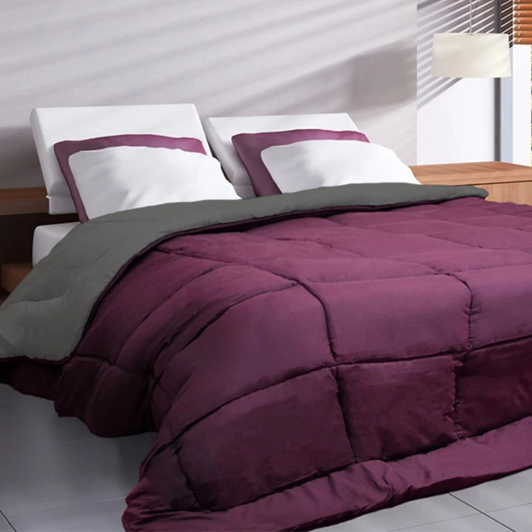 Couette chaude microfibre bicolore 400 gr/m2