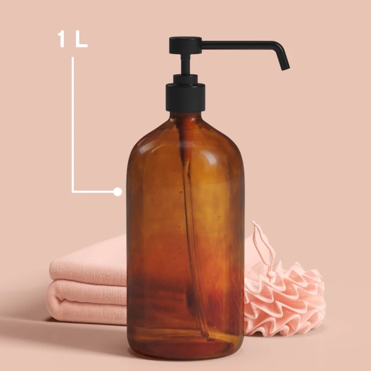 Seifenspender aus bernsteinfarbenem Glas – 1 L