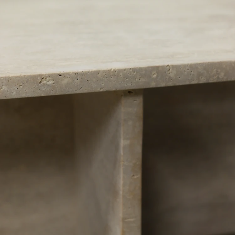 Table basse longue travertin