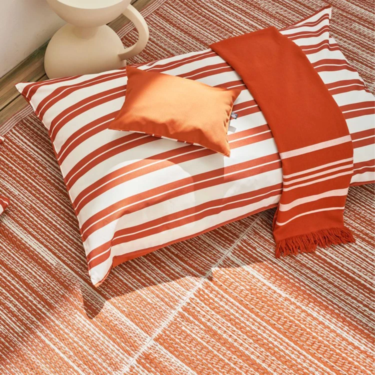 Pouf extérieur XXL à rayures