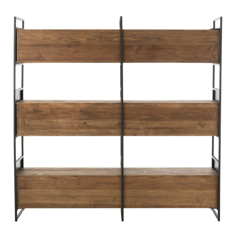 Gran estantería de madera reciclada y metal