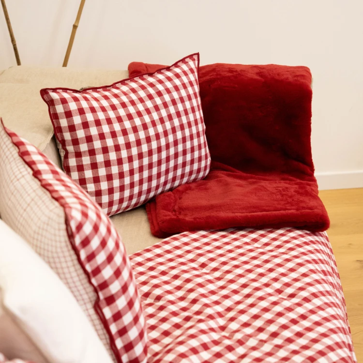 Édredon motif vichy en coton