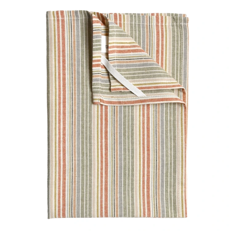 Paño de cocina de algodón con rayas tejidas