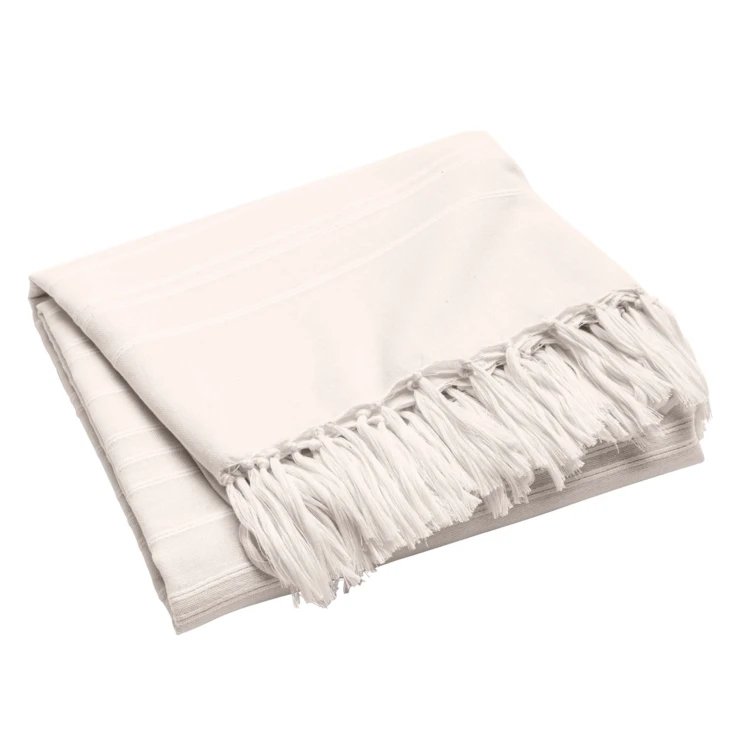 Plaid coton à franges grand format