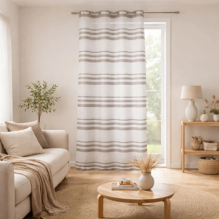 Voilage coloré rayures horizontales