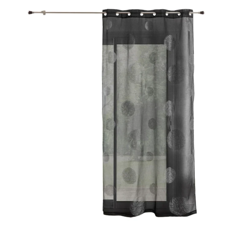 Voilage en Etamine Brodé de Ronds Mélés