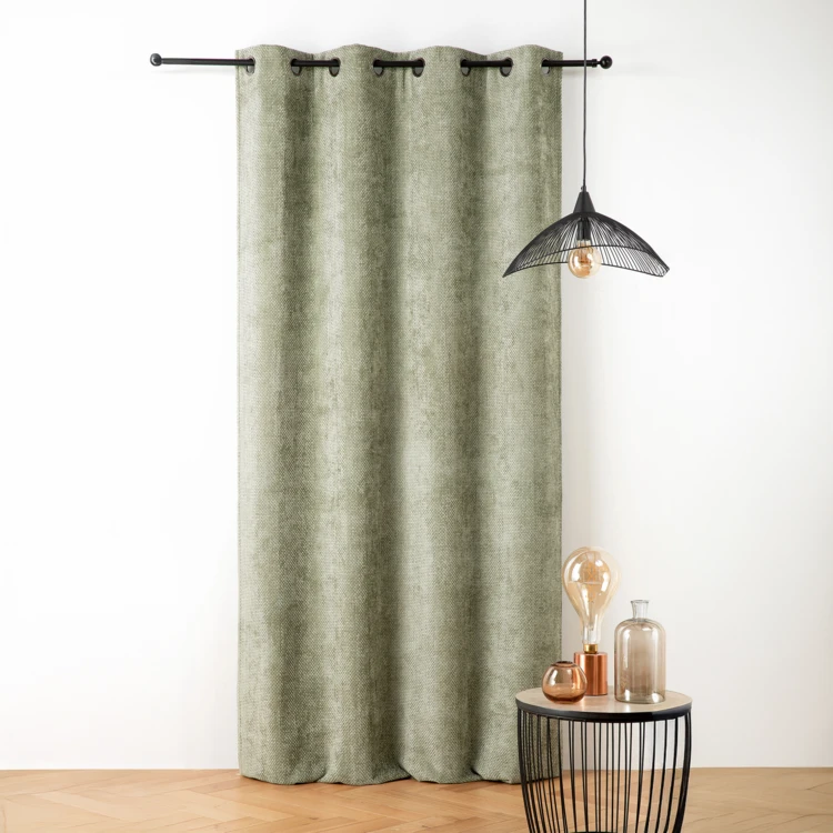 Rideau thermique et phonique effet chenille satinée