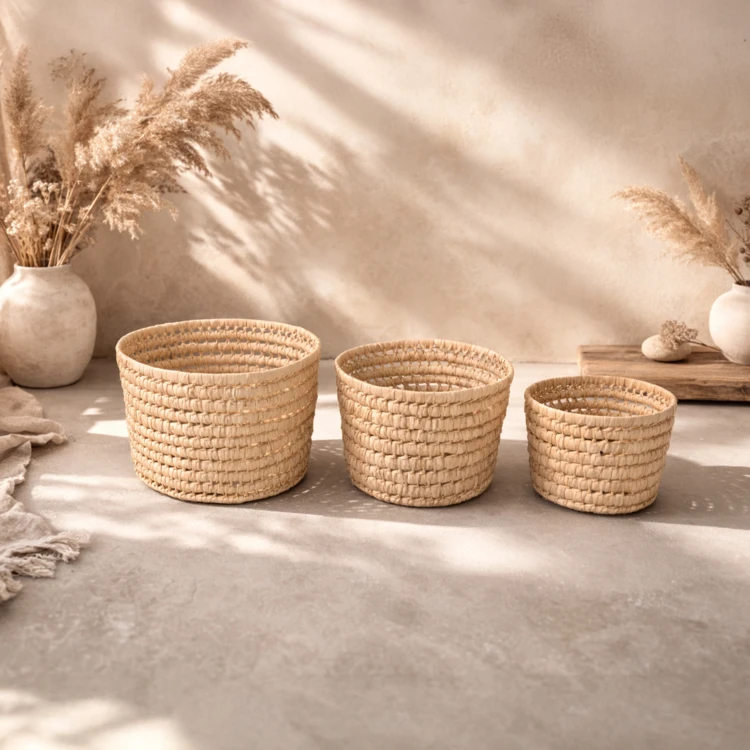 Cache pot feuilles de palmier