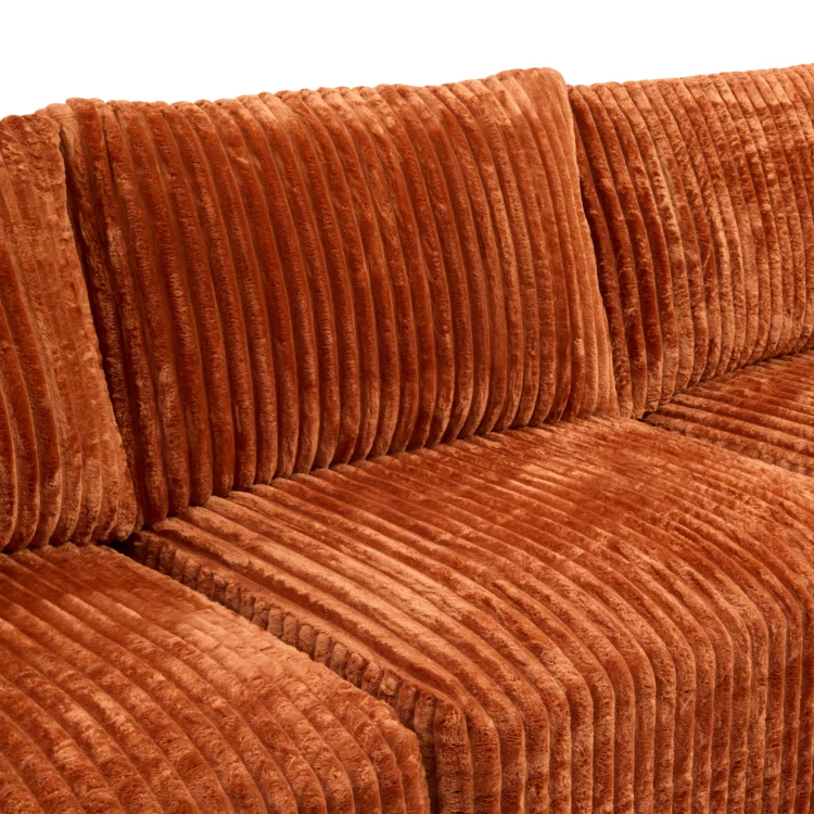 Canapé d’angle 3 places en tissu côtelé