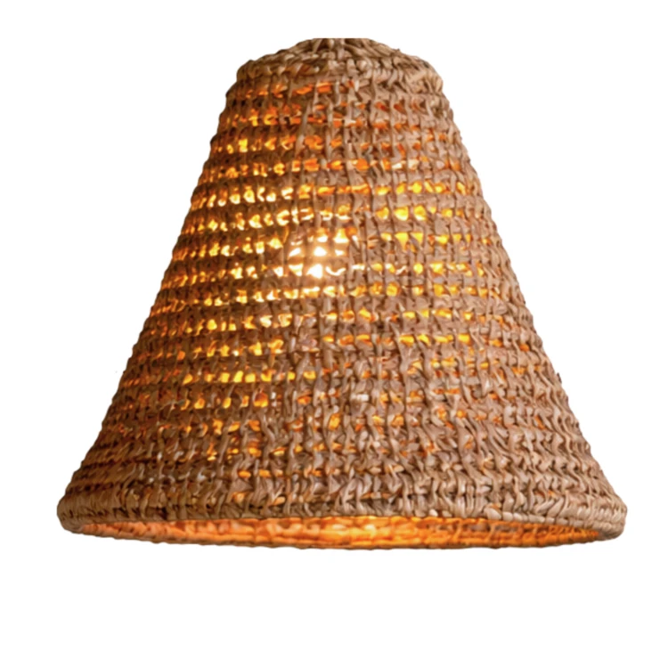 Paralume a cono con foglie di palma