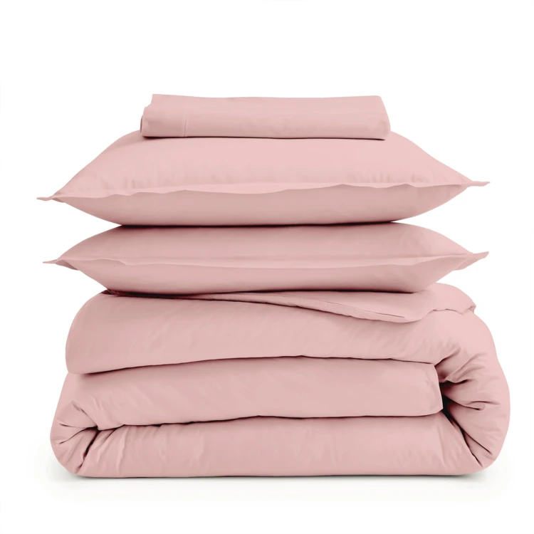 Housse de couette unie en percale de coton