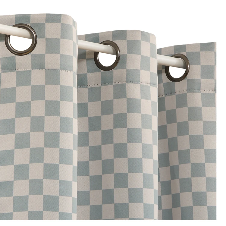 Rideau occultant enfant à œillets motif damier