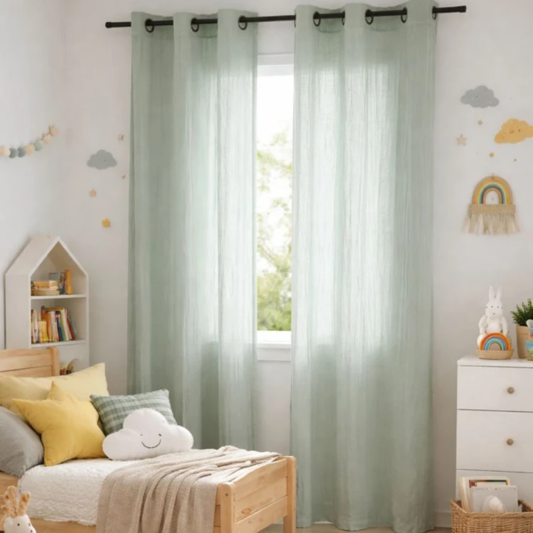 Rideau uni en viscose de bambou