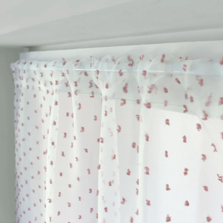 Paire de petits vitrages à plumetis en organza