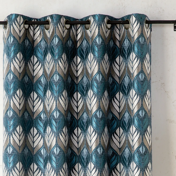 Rideau motif art déco effet velours à oeillets