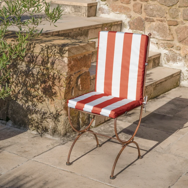 Coussin de chaise assise et dossier imperméable  à rayures
