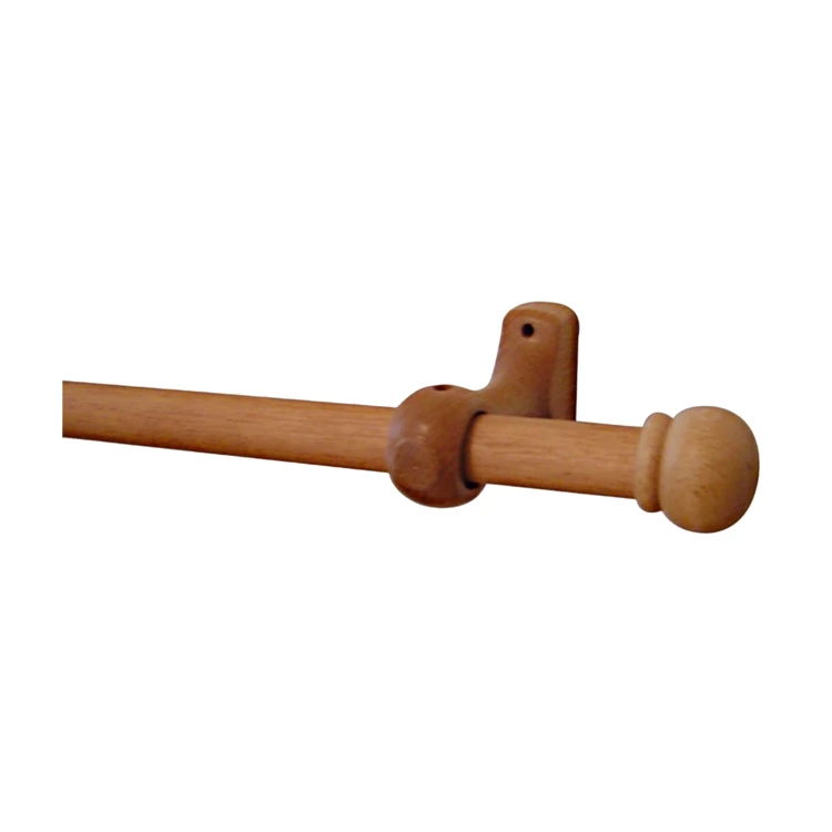 Kit tringle à rideaux en bois embouts anglais D20 mm