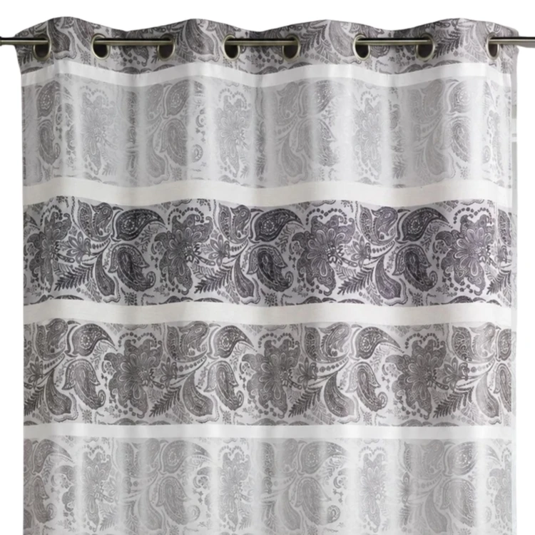 Rideau en jacquard à rayures horizontales fantaisies