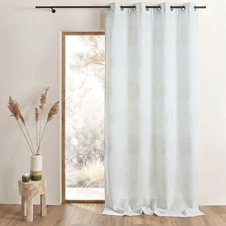 Rideau jacquard imprimé rond chiné