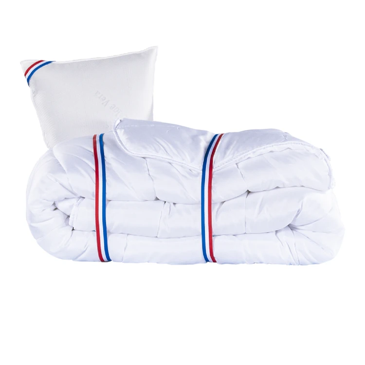 Bettwäsche-Set mit Memory-Foam-Matratze 24 cm, weißem Lattenrost, Kopfkissen und Bettdecke