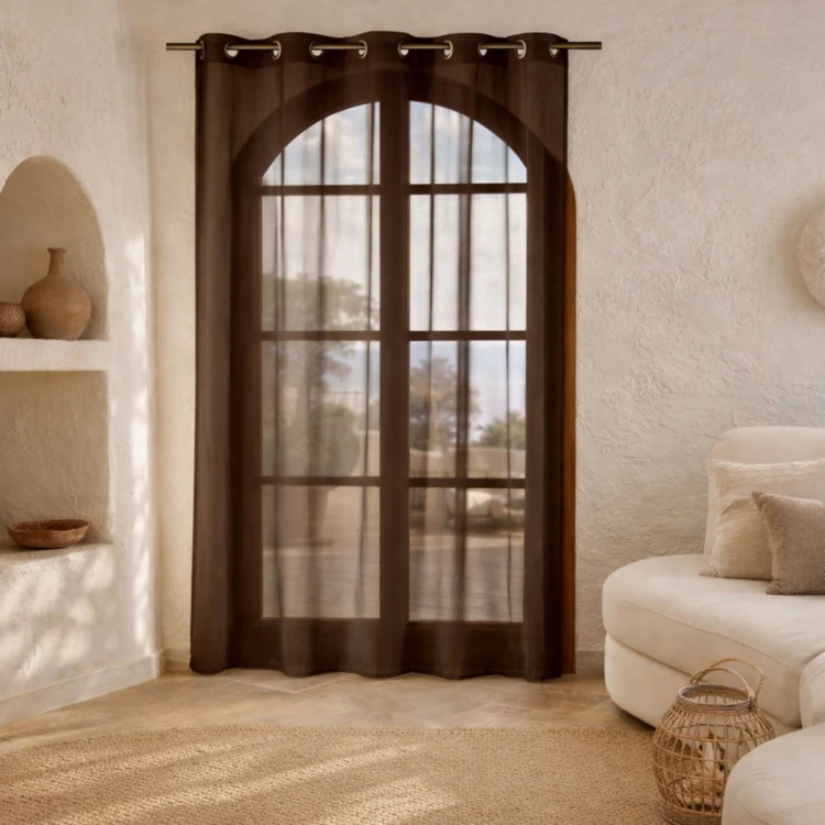 Visillos Lisos en Estameña con Ollaos