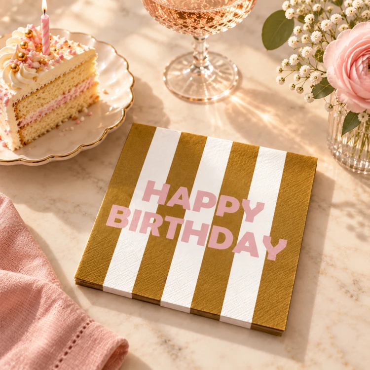 Bedruckte Papierservietten Happy Birthday - 20er-Set
