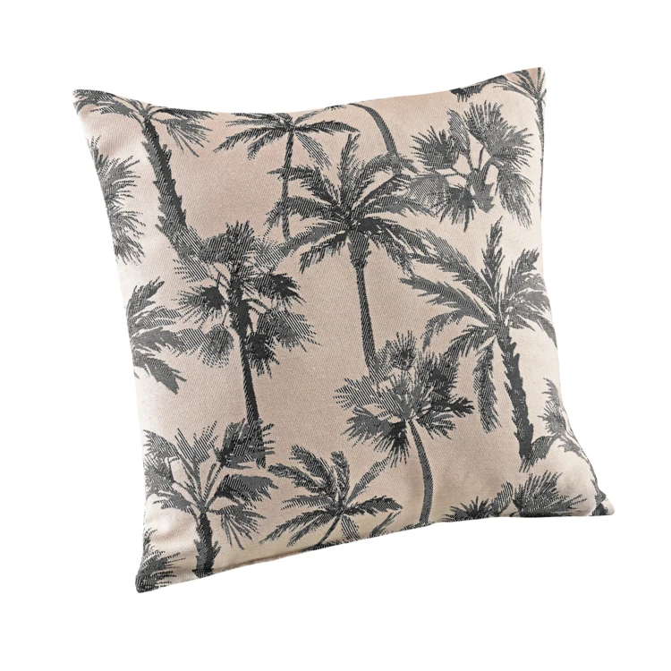 Coussin motif palmier tissé