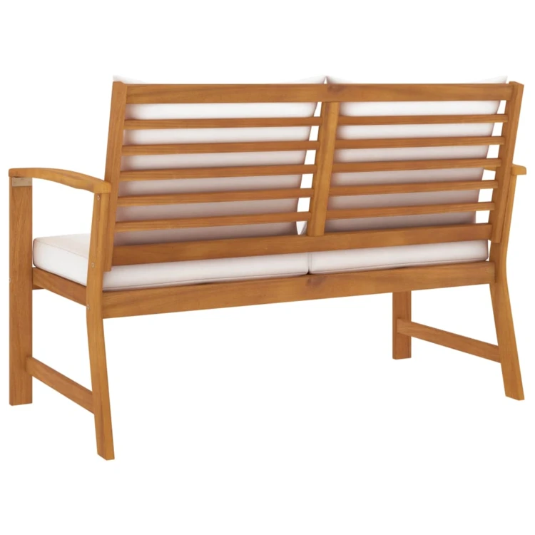 Banc de jardin en bois avec coussins